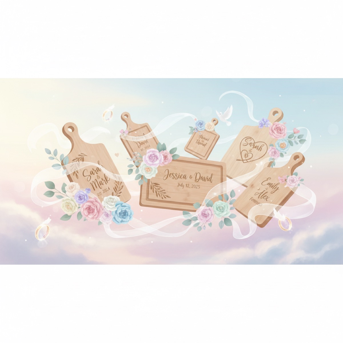 Planches à Découper Personnalisées comme Cadeaux de Mariage