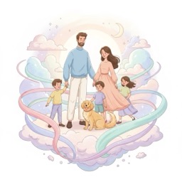 Portraits de Famille en Cartoon Personnalisés (Style Moderne)